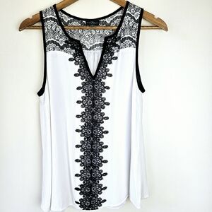 Market & Spruce Black White Blouse Size Medium